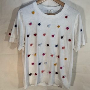 KATE SPADE Pom Pom Colorful Sweater Shirt XL